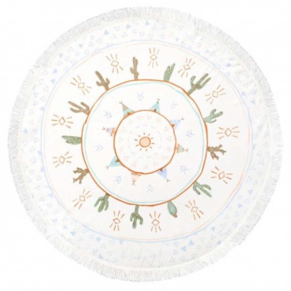 The Beach People Round Towel The Native Petite White